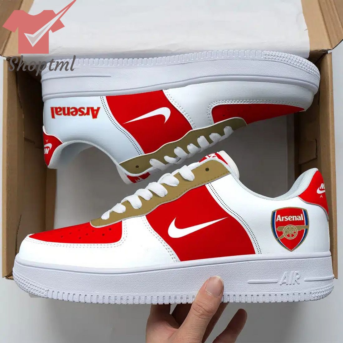 Arsenal Epl Air Force 1 Sneaker For Men Women