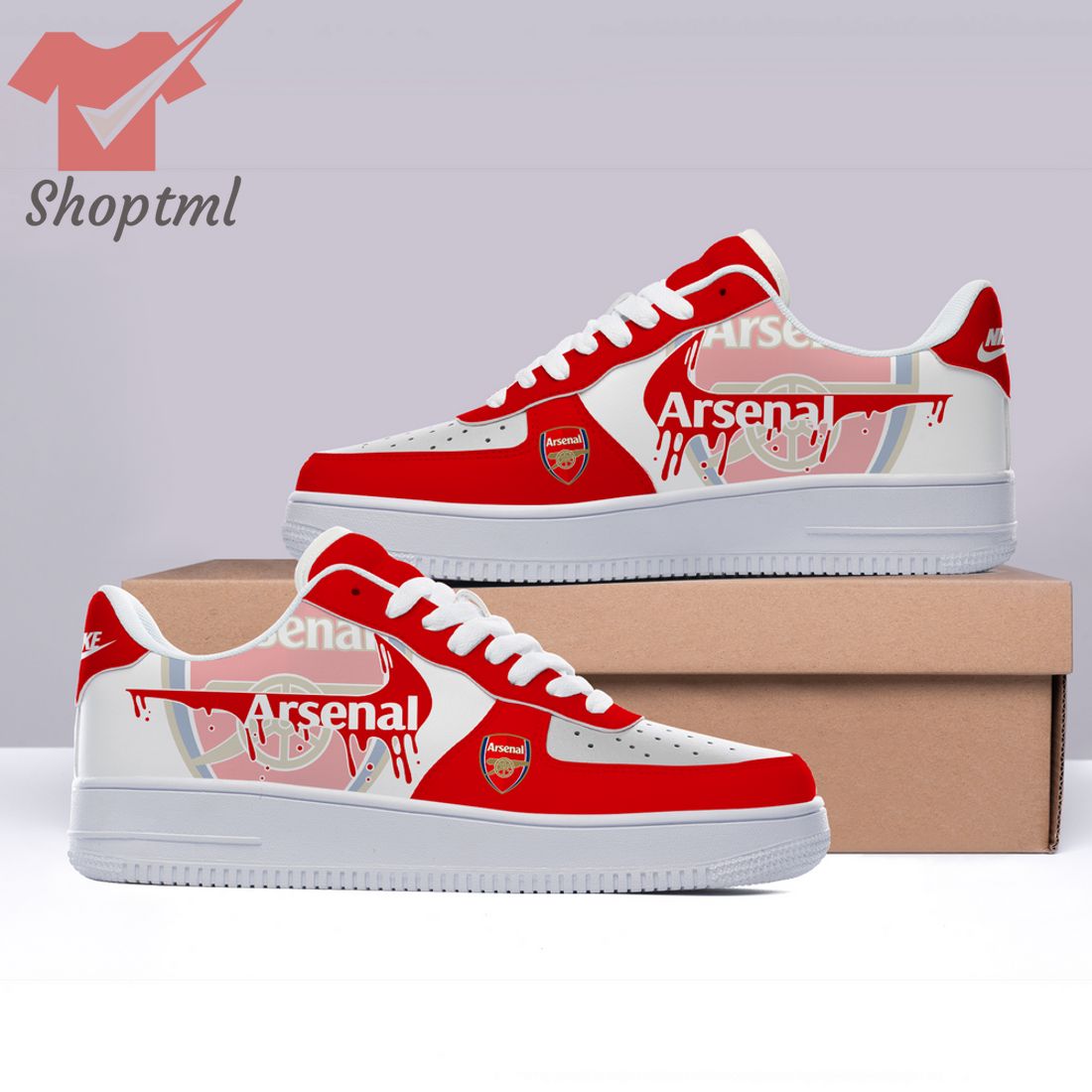 Arsenal Custom Nike Air Force Sneakers For Men Women