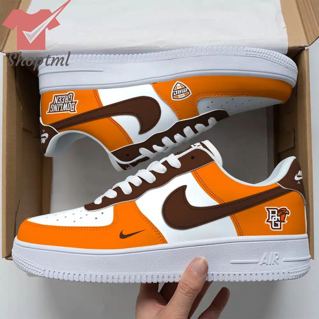 Bowling Green Falcons Ncaa Air Force Custom Nike Air Force Sneaker For Men Women