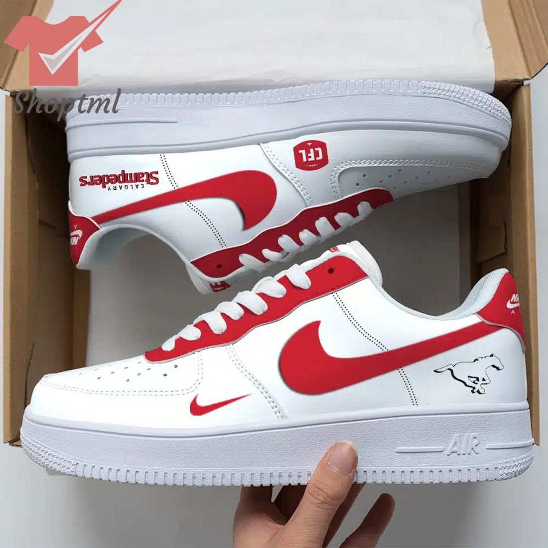 Calgary Stampeders Air Force Custom Nike Air Force Sneaker For Men Women