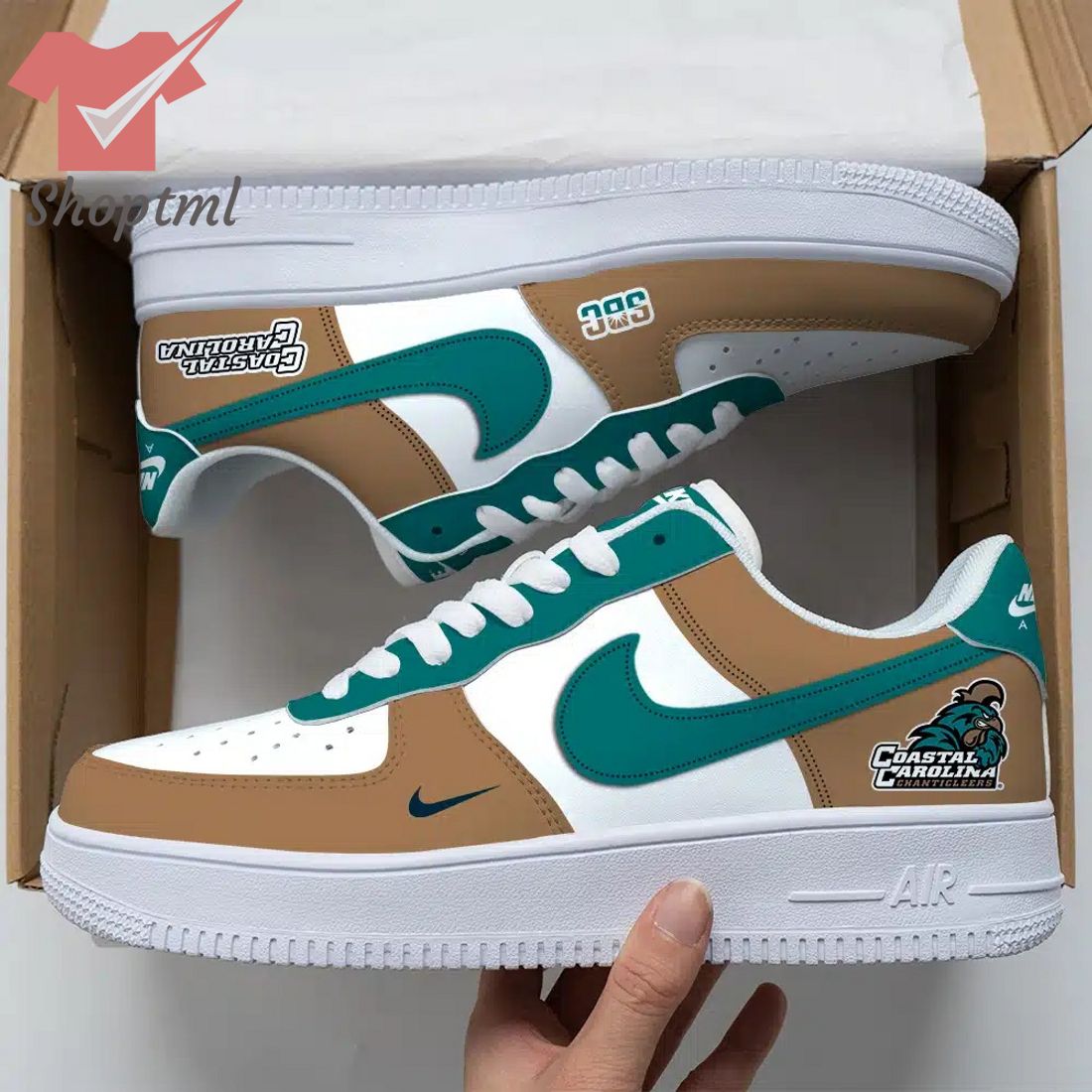 Coastal Carolina Chanticleers Ncaa Air Force Custom Nike Air Force Sneaker For Men Women