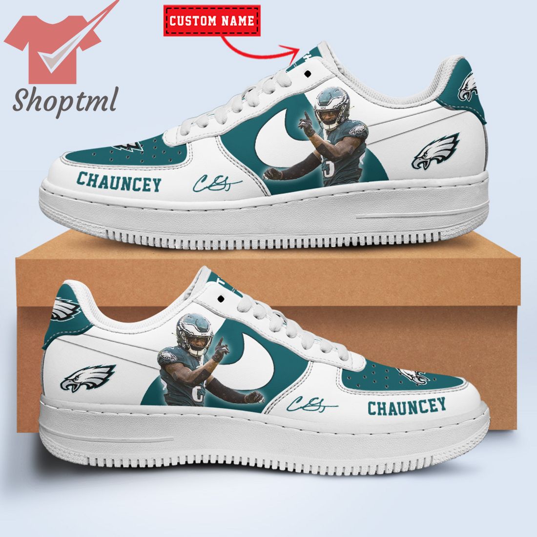 Chauncey Gardner Philadelphia Eagles Nfl Custom Name Nike Air Force Shoes For Men Women