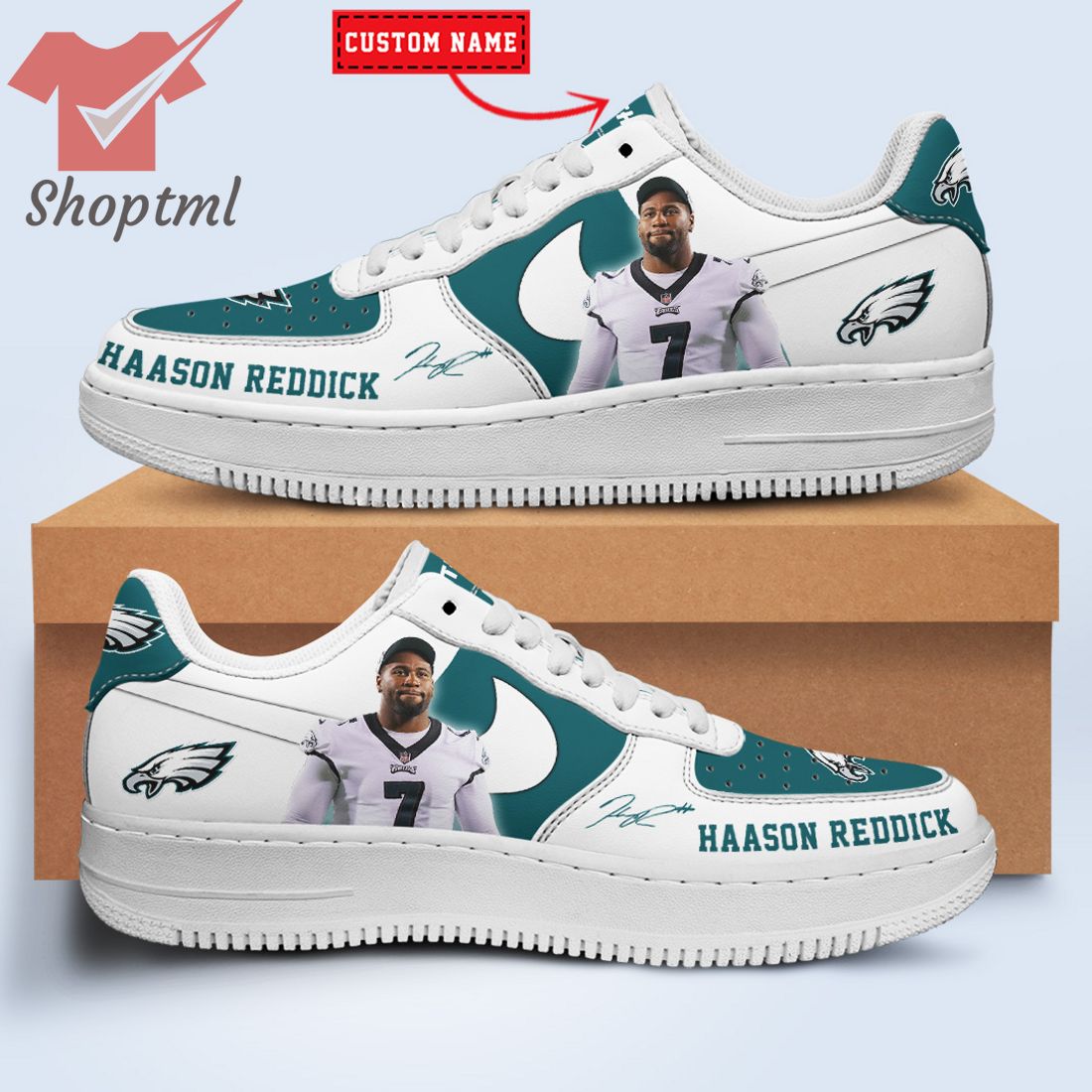 Haason Reddick Philadelphia Eagles Nfl Custom Name Nike Air Force Shoes For Men Women