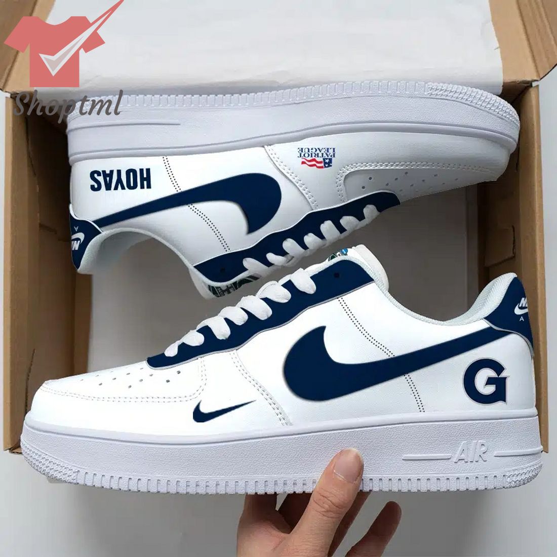 Georgetown Hoyas Ncaa Air Force Custom Nike Air Force Sneaker For Men Women
