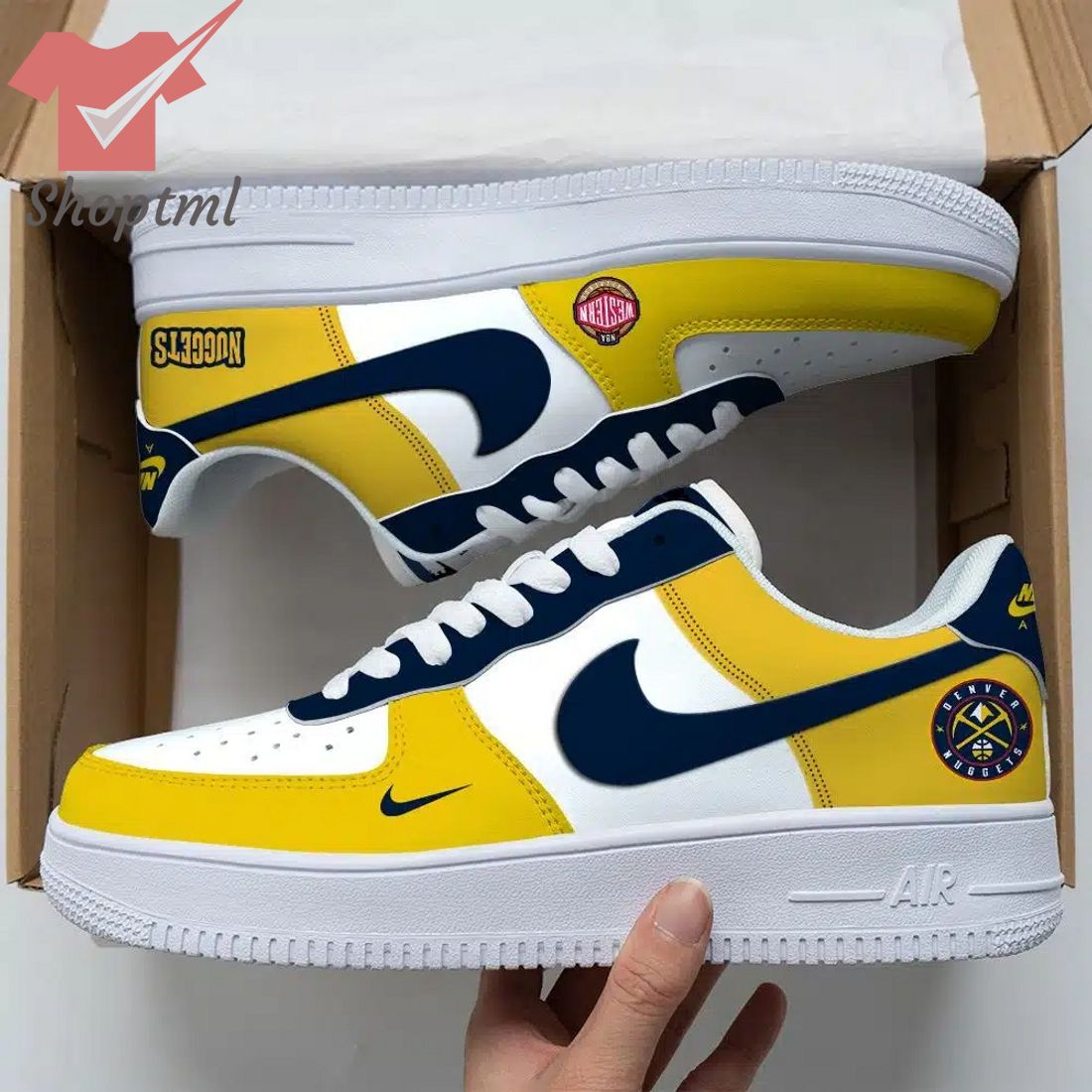 Denver Nuggets Nba Air Force Custom Nike Air Force Sneaker For Men Women