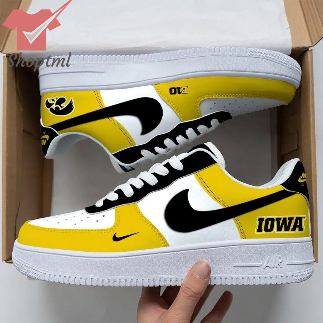 Iowa Hawkeyes Air Force Custom Nike Air Force Sneaker For Men Women