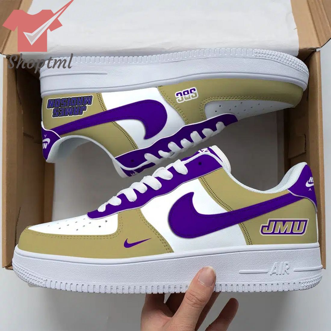 James Madison Dukes Ncaa Air Force Custom Nike Air Force Sneaker For Men Women