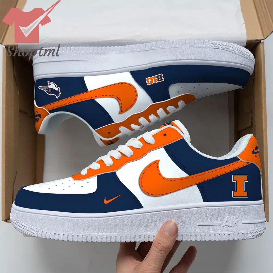 Illinois Fighting Illini Air Force Custom Nike Air Force Sneaker For Men Women