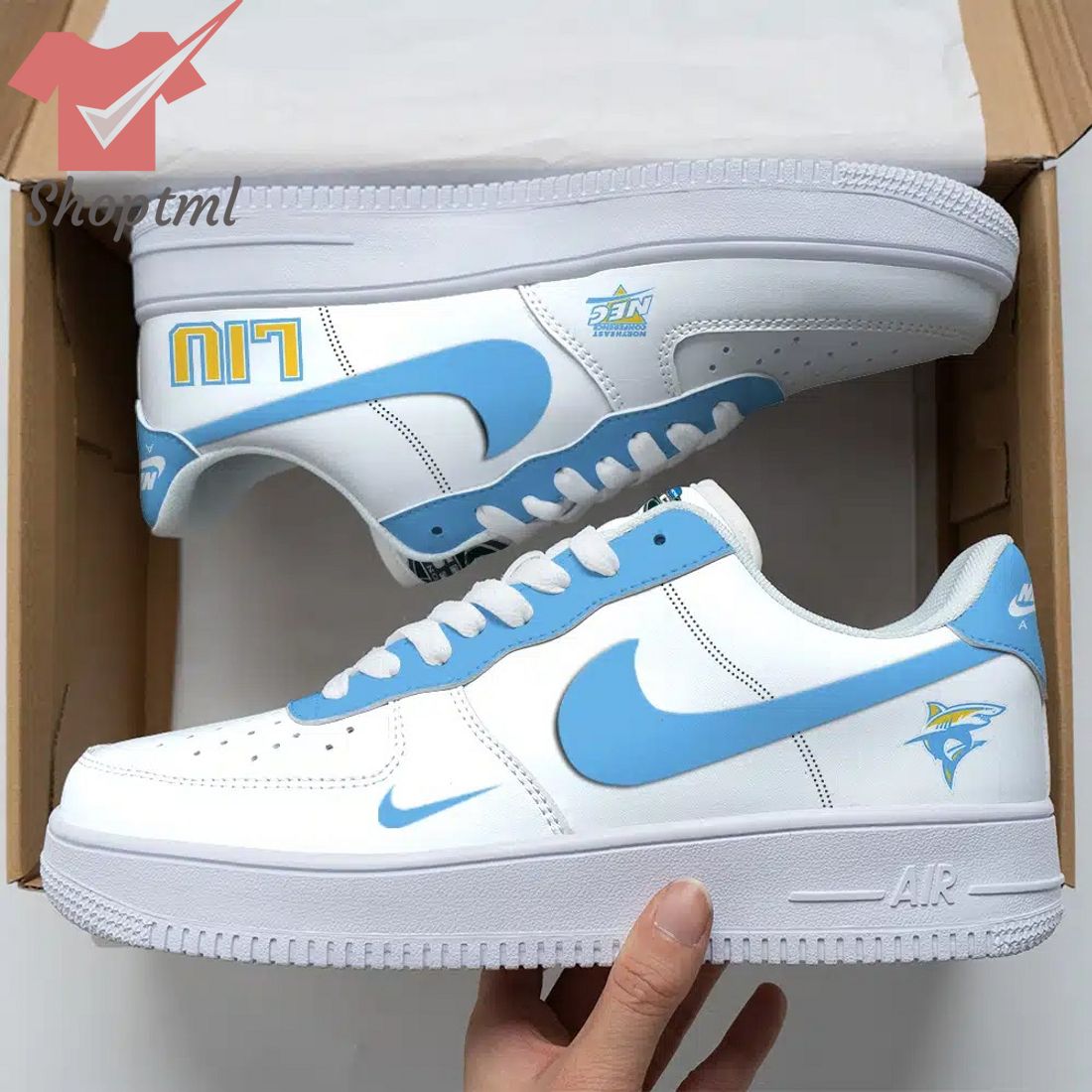 Liu Sharks Ncaa Air Force Custom Nike Air Force Sneaker For Men Women