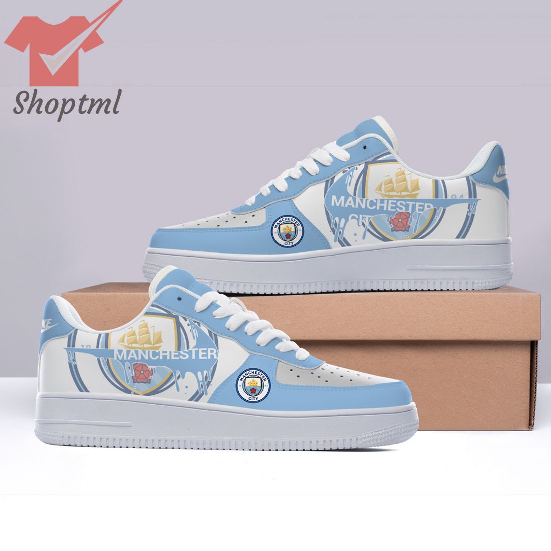 Manchester City Custom Nike Air Force Sneakers For Men Women