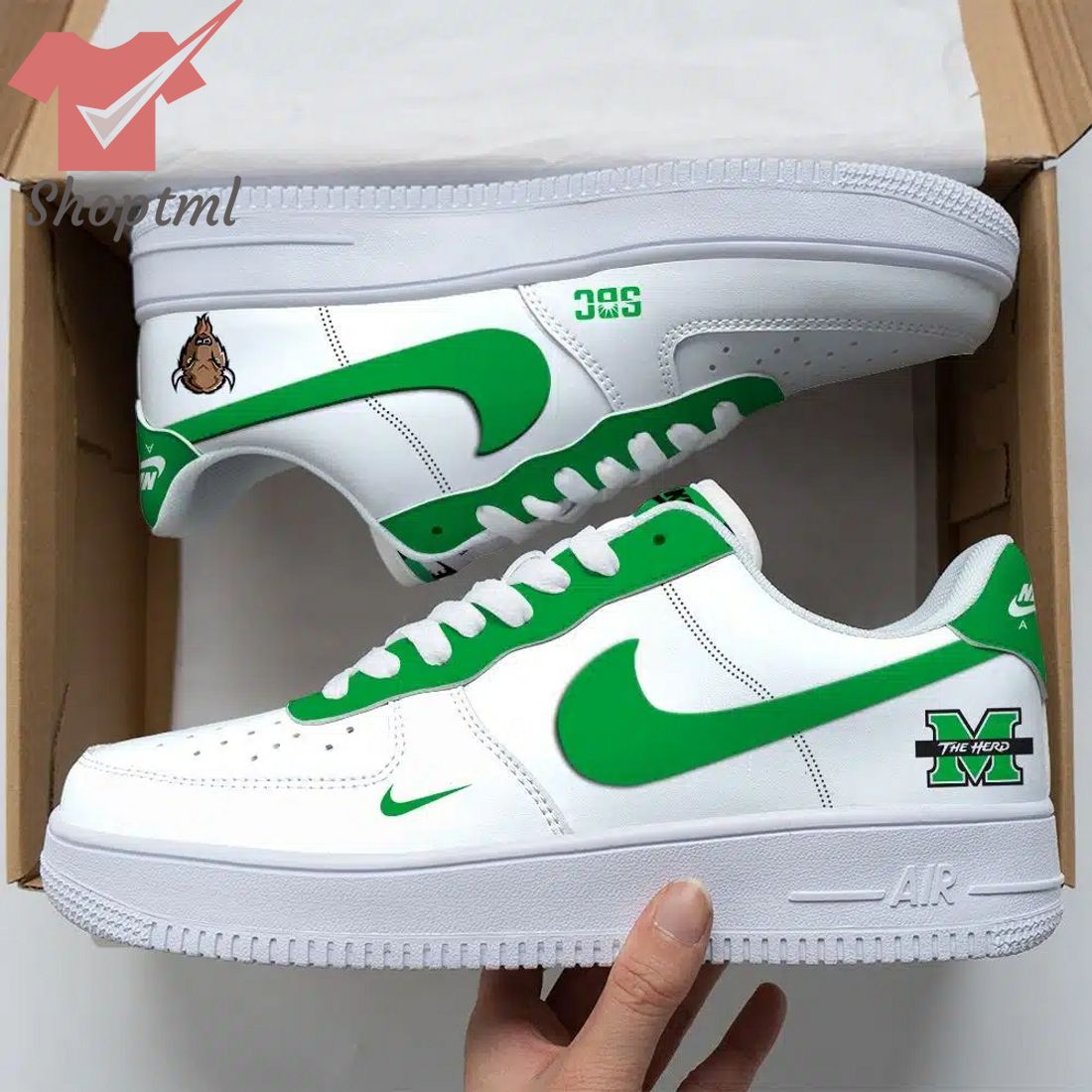 Marshall Thundering Herd Air Force Custom Nike Air Force Sneaker For Men Women