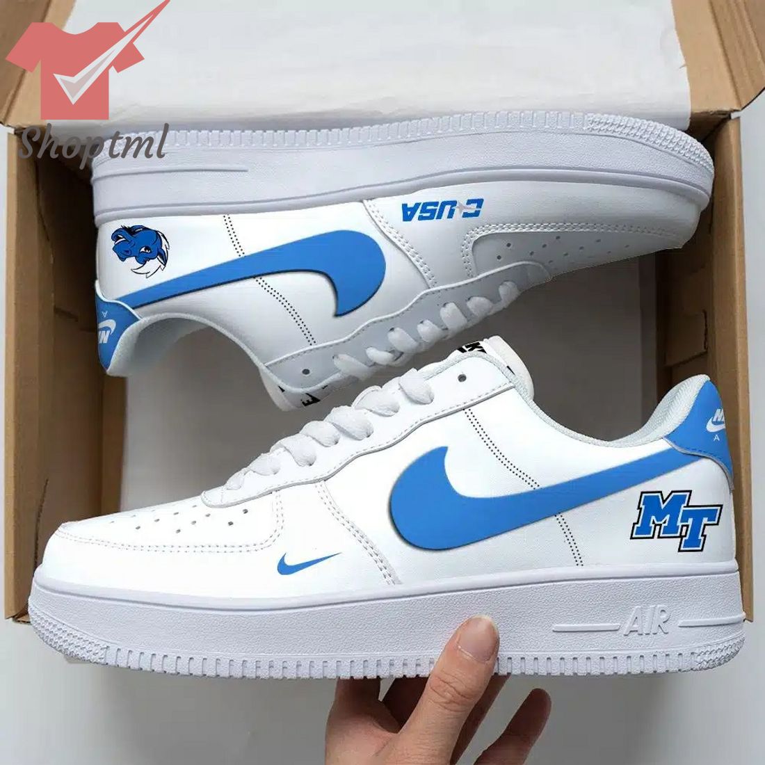 Middle Tennessee Blue Raiders Ncaa Air Force Custom Nike Air Force Sneaker For Men Women