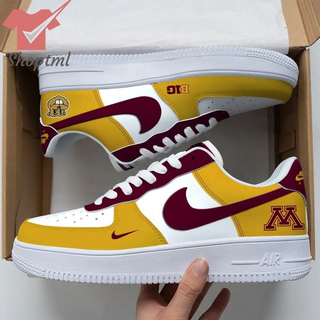 Minnesota Golden Gophers Air Force Custom Nike Air Force Sneaker For Men Women
