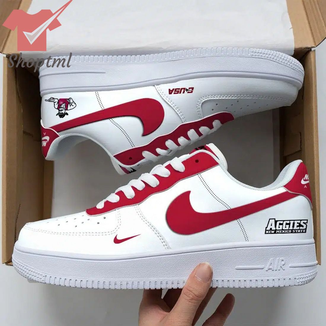 New Mexico State Aggies Air Force Custom Nike Air Force Sneaker For Men Women