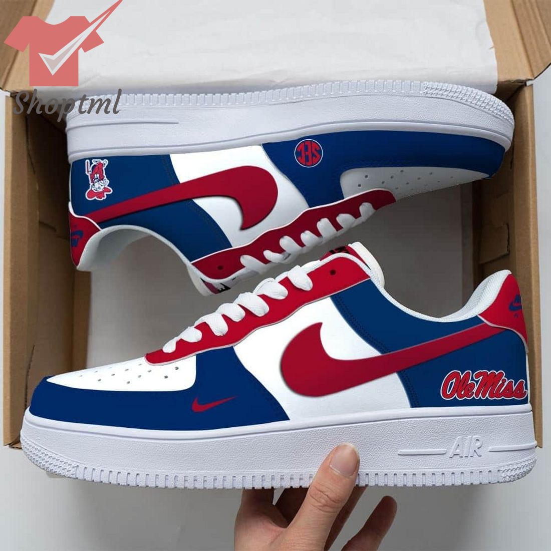 Ole Miss Air Force Custom Nike Air Force Sneaker For Men Women