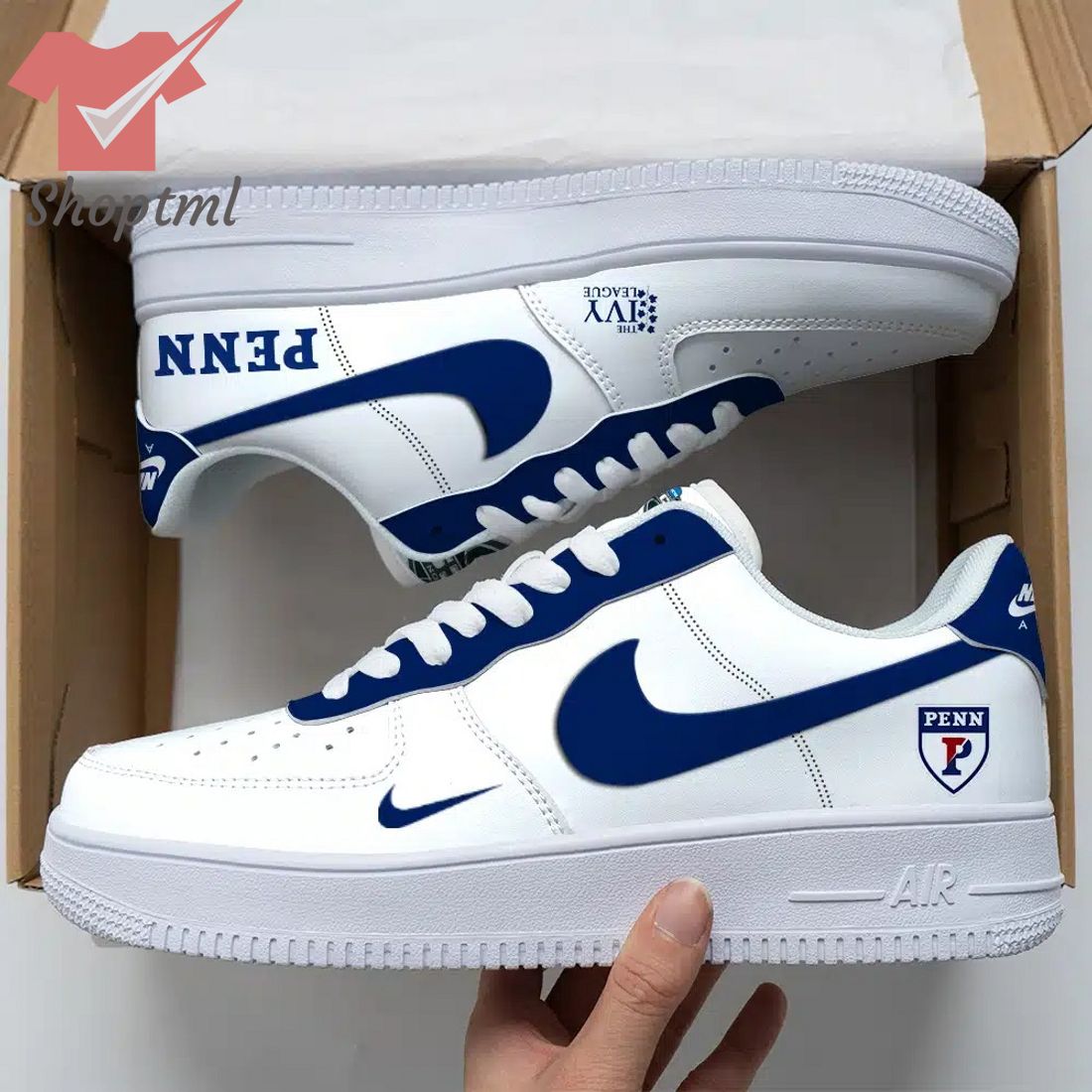 Penn Quakers Ncaa Air Force Custom Nike Air Force Sneaker For Men Women