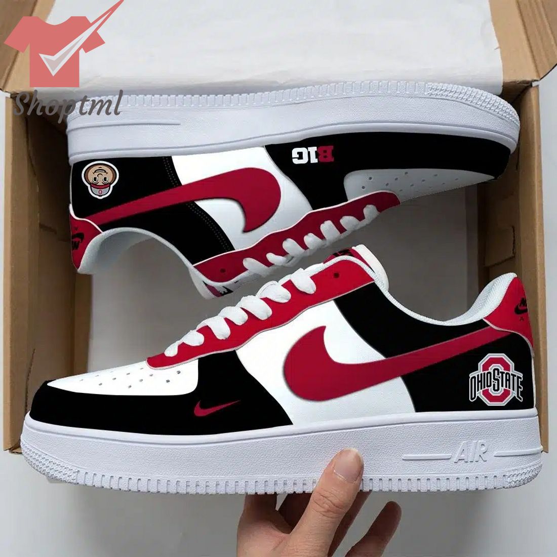 Ohio State Buckeyes Air Force Custom Nike Air Force Sneaker For Men Women