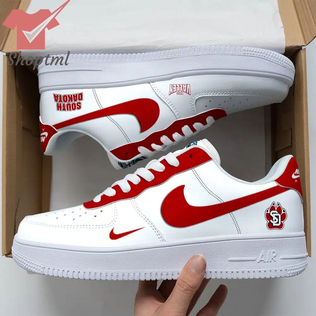 South Dakota Coyotes Ncaa Air Force Custom Nike Air Force Sneaker For Men Women