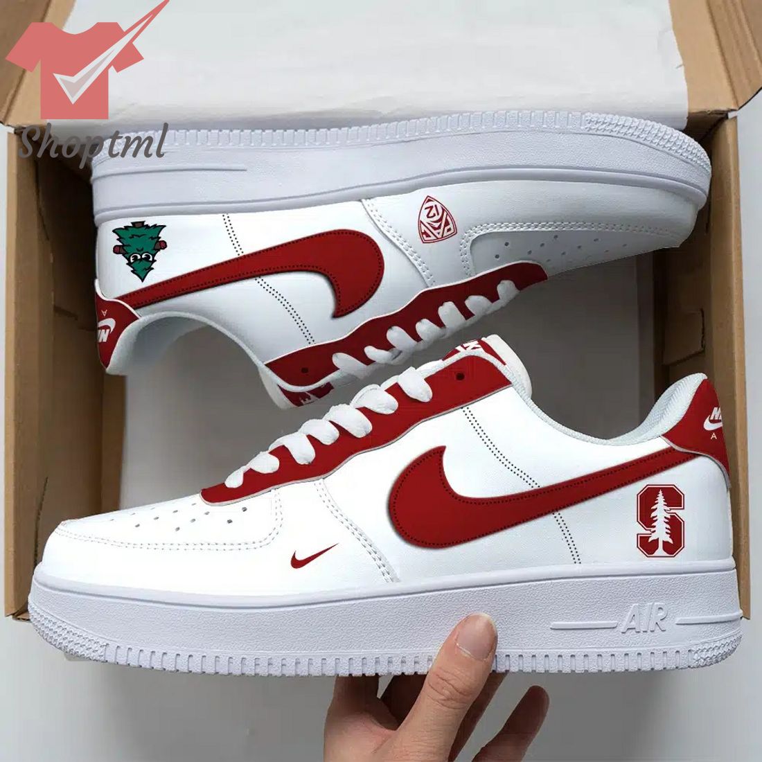 Stanford Cardinal Air Force Custom Nike Air Force Sneaker For Men Women