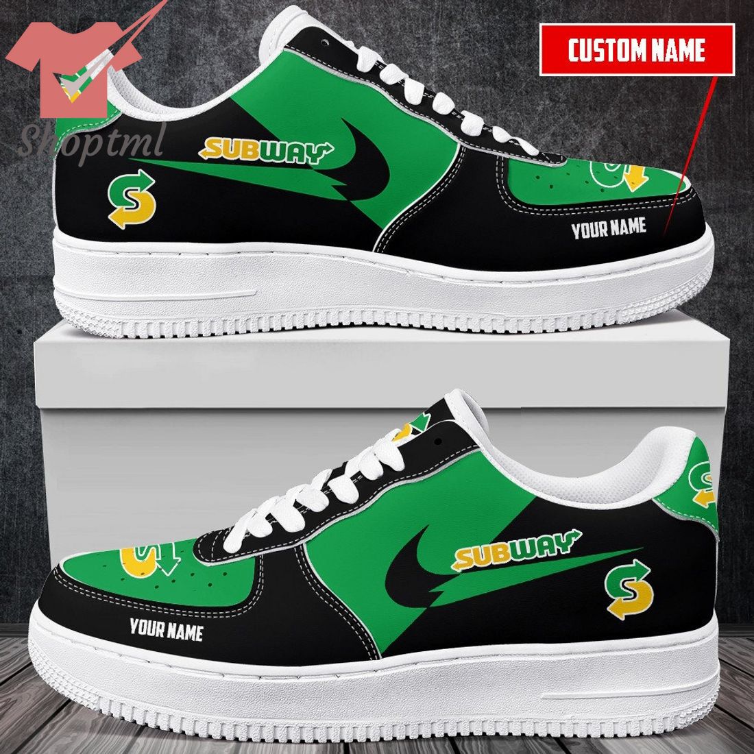 Subway Custom Name Nike Air Force One Shoes For Men Women