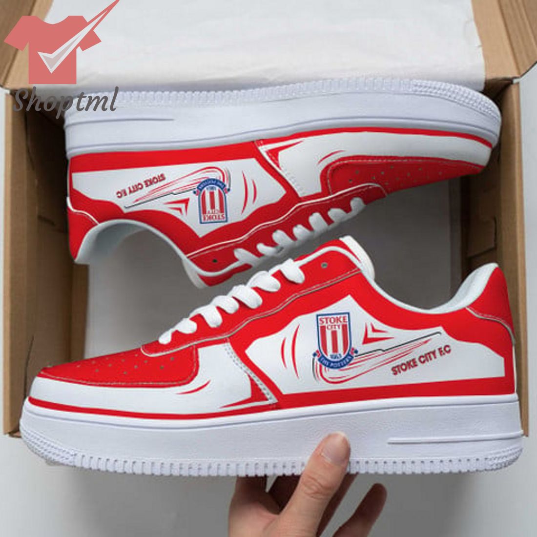 Stoke City Fc Efl Championship Nike Air Force 1 Sneakers For Men Women