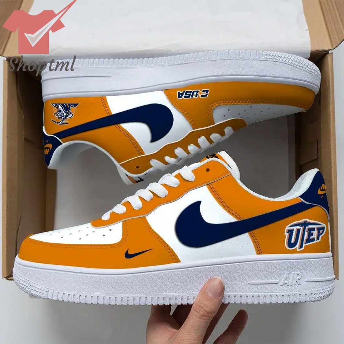 Utep Miners Ncaa Air Force Custom Nike Air Force Sneaker For Men Women