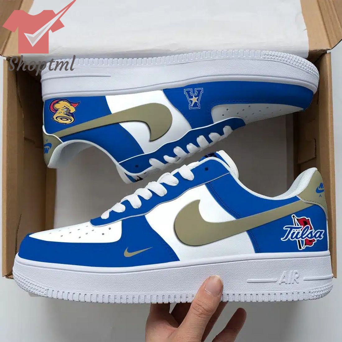Tulsa Golden Hurricane Ncaa Air Force Custom Nike Air Force Sneaker For Men Women