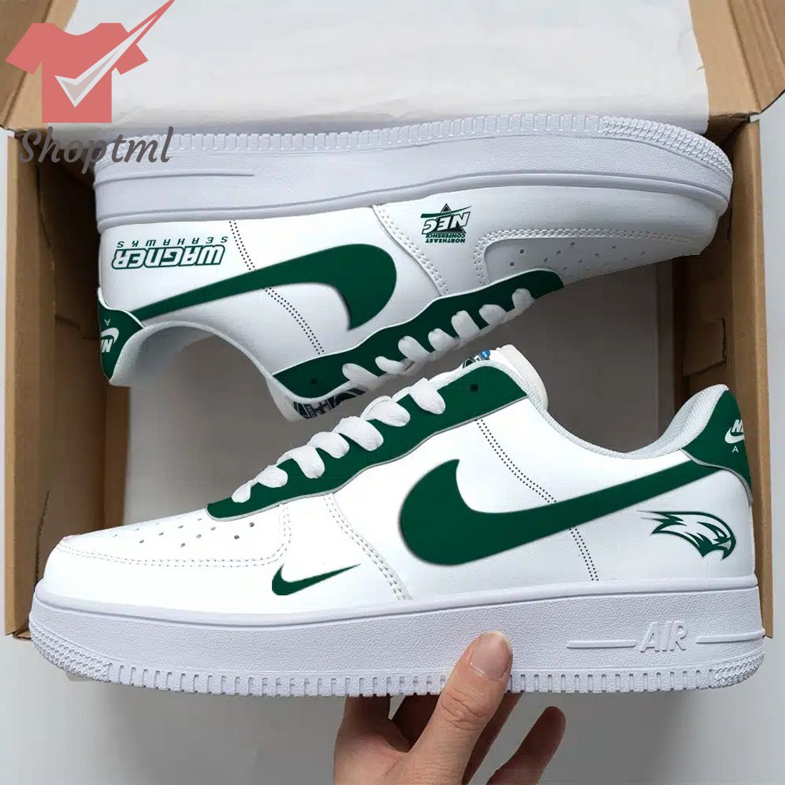 Wagner Seahawks Ncaa Air Force Custom Nike Air Force Sneaker For Men Women