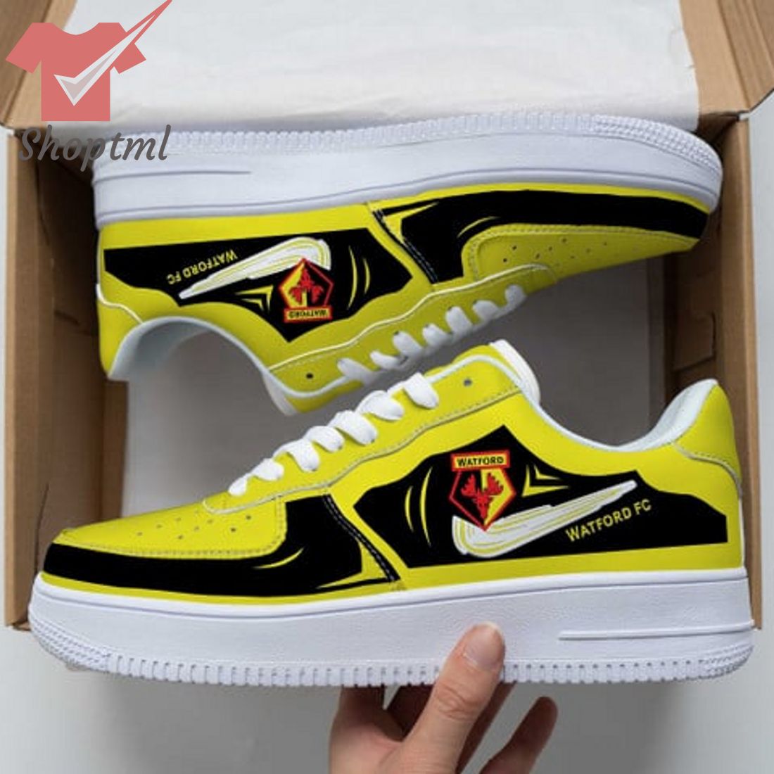 Watford Efl Championship Nike Air Force 1 Sneakers For Men Women
