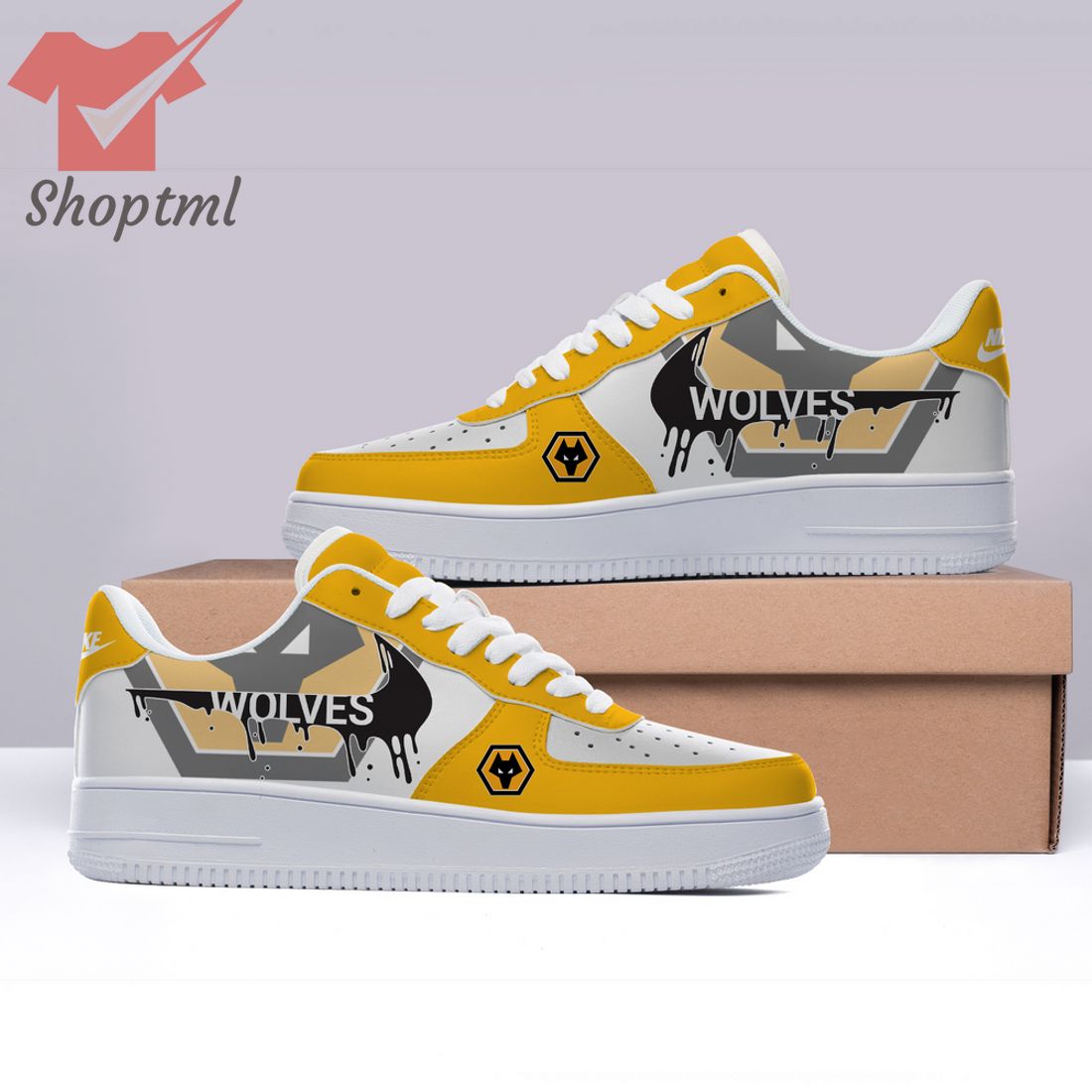 Wolverhampton Wanderers Custom Nike Air Force Sneakers For Men Women
