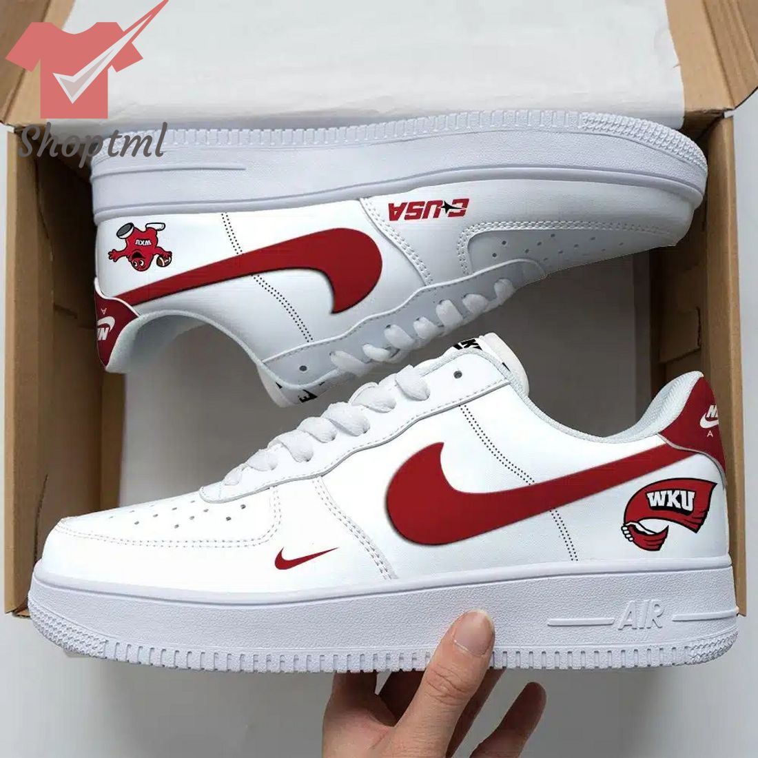 Western Kentucky Hilltoppers Ncaa Air Force Custom Nike Air Force Sneaker For Men Women