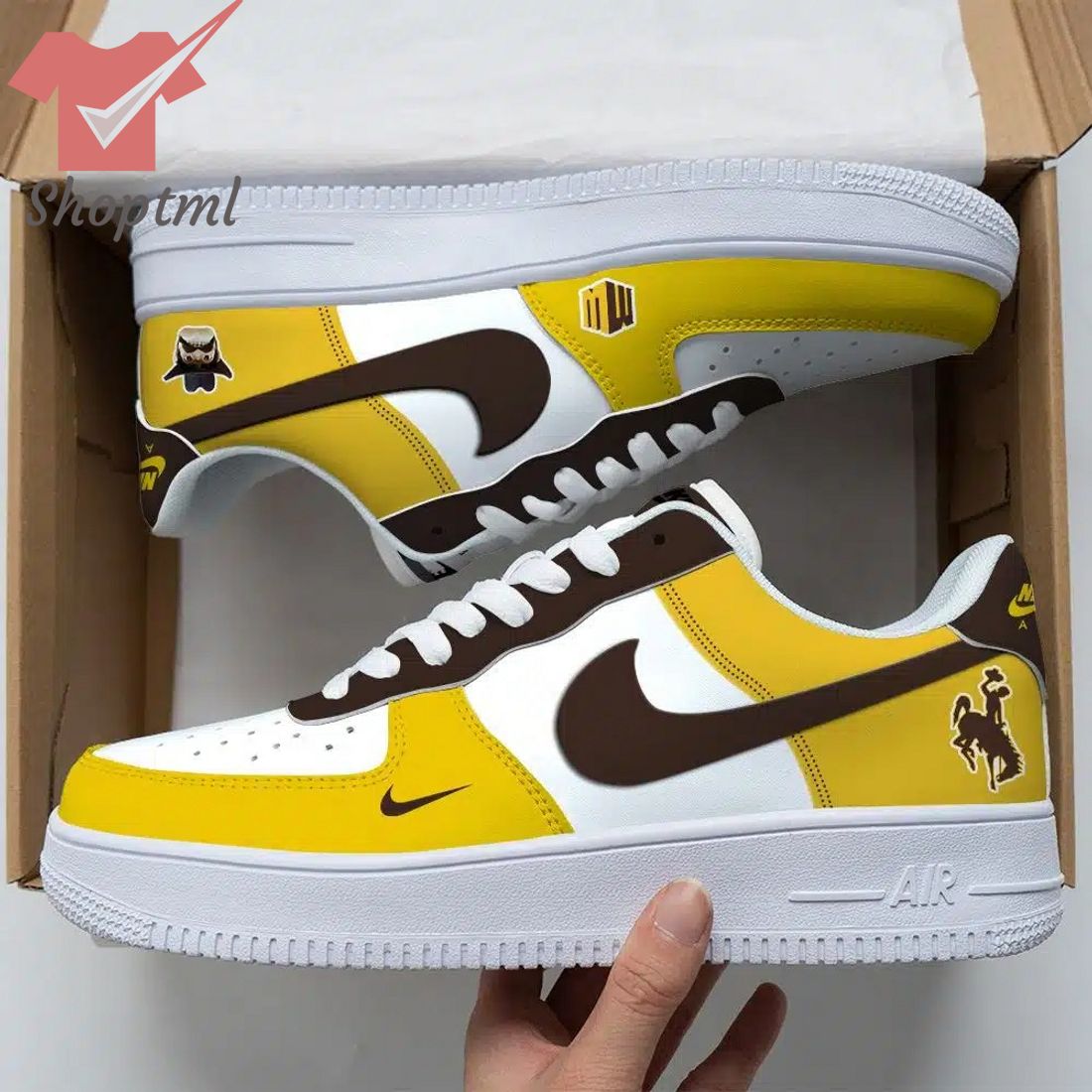 Wyoming Cowboys Air Force Custom Nike Air Force Sneaker For Men Women