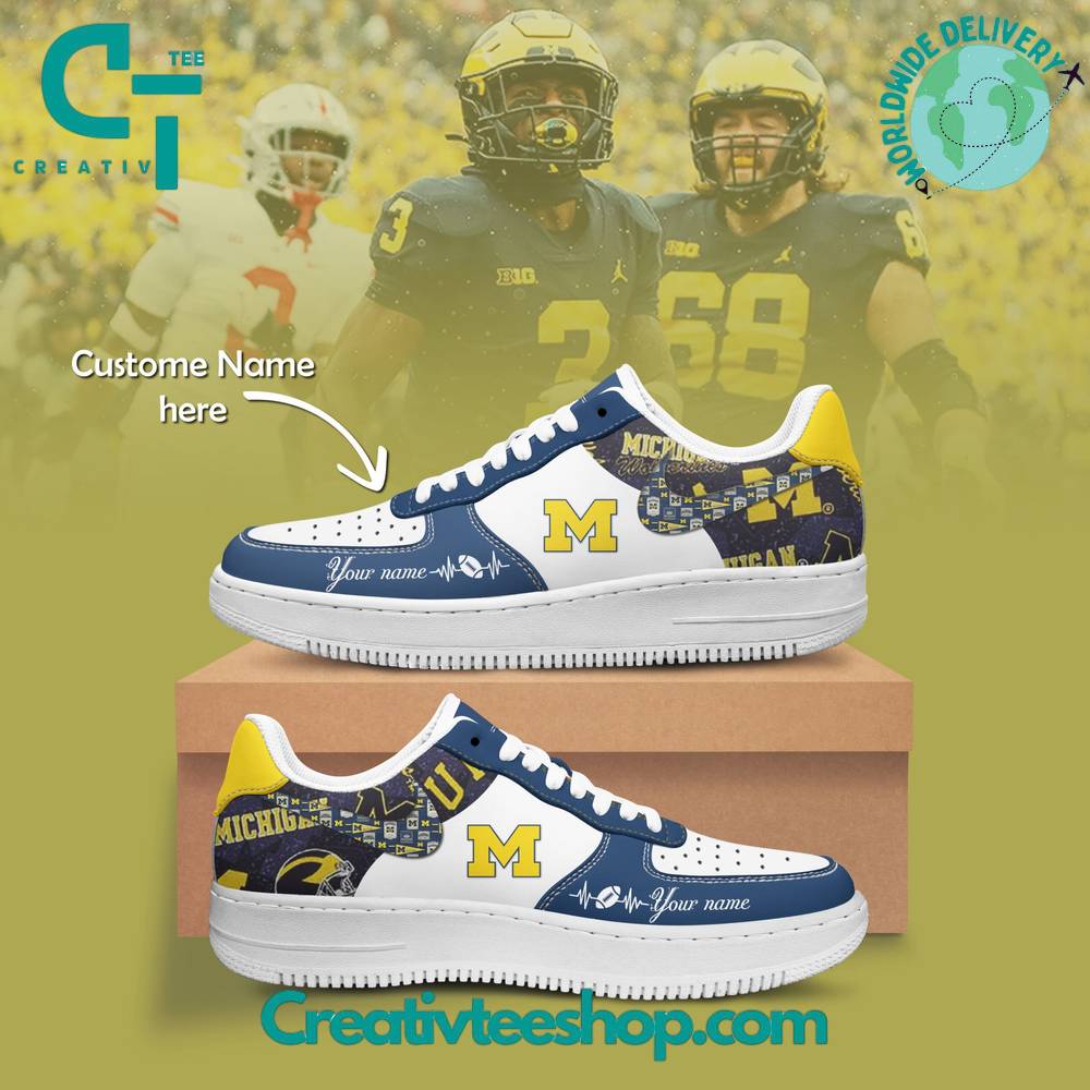 Michigan Wolverines Air Low-Top Af1 Sneakers Shoes For Men And Women For Men Women
