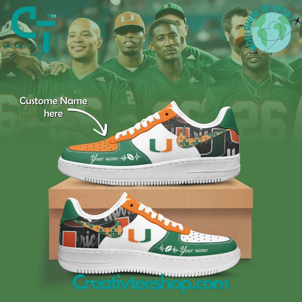Miami Hurricanes Air Low-Top Af1 Sneakers Shoes For Men And Women