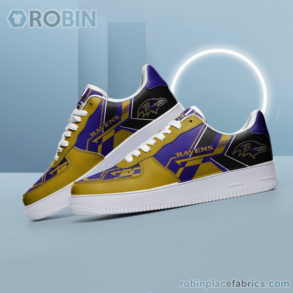 Nfl Baltimore Ravens Air Force Shoes Naf Shoes For Men Women