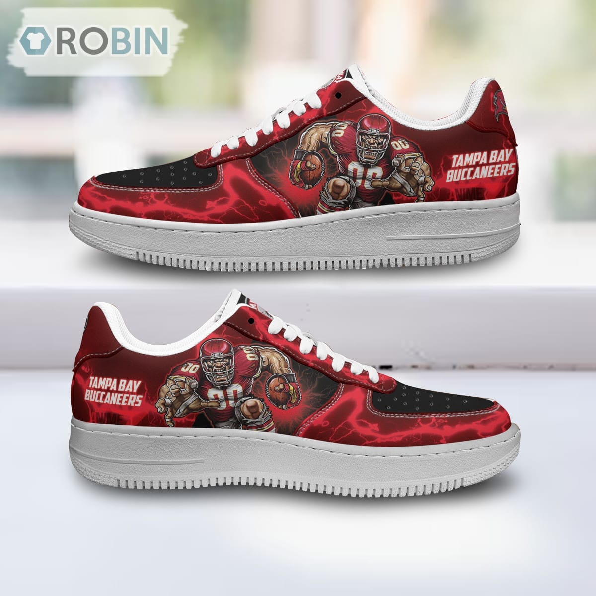 Tampa Bay Buccaneers Air Sneakers Mascot Thunder Style Custom Nfl Sport Shoes For Men Women