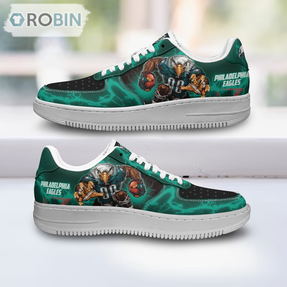 Philadelphia Eagles Air Sneakers Mascot Thunder Style Custom Nfl Sport Shoes For Men Women