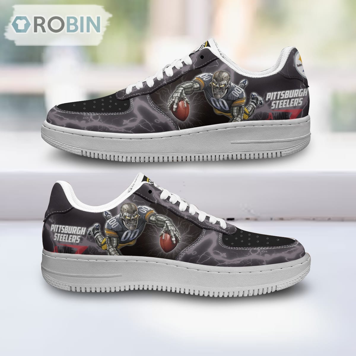 Pittsburgh Steelers Air Sneakers Mascot Thunder Style Custom Nfl Sport Shoes For Men Women