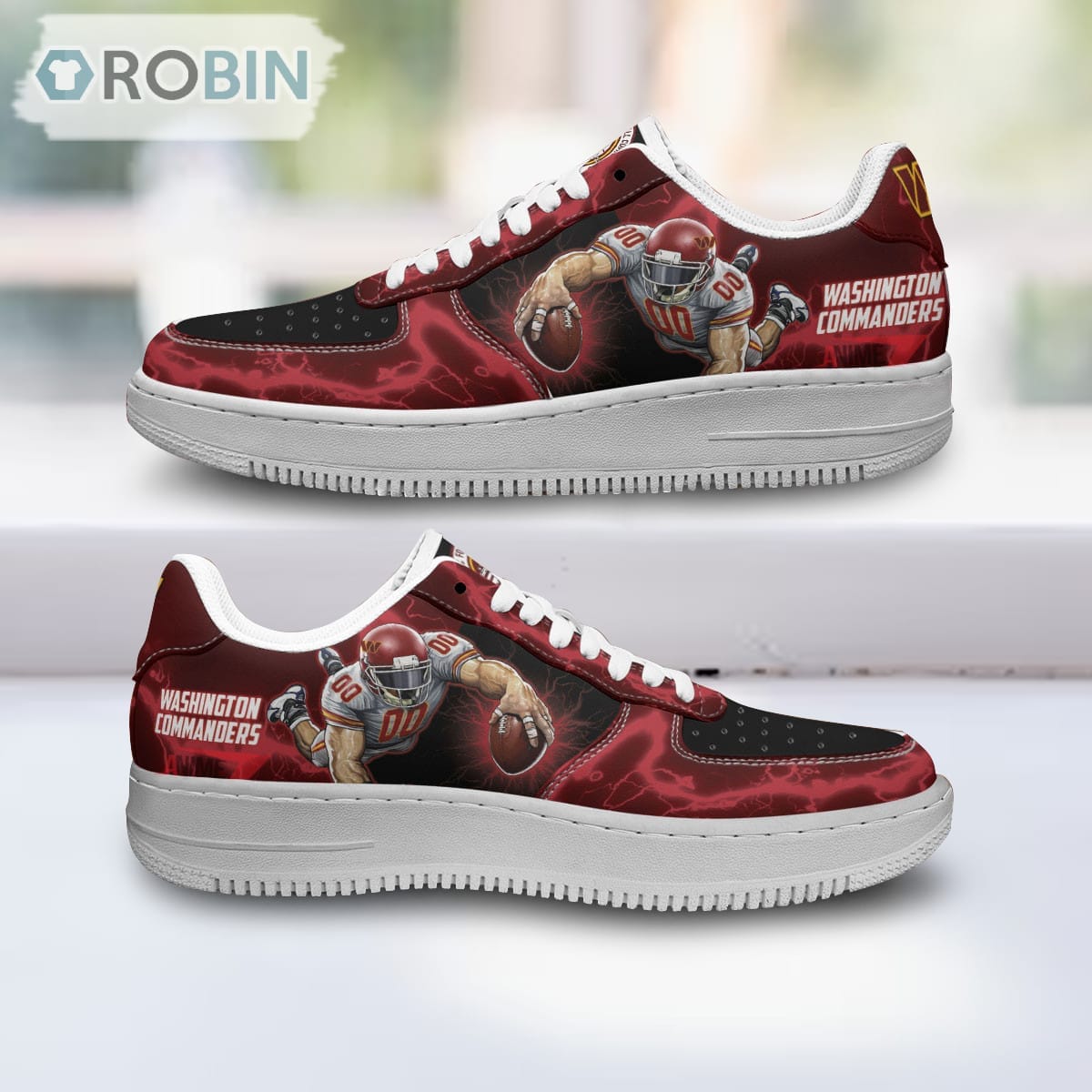 Washington Commanders Air Sneakers Mascot Thunder Style Custom Nfl Sport Shoes For Men Women