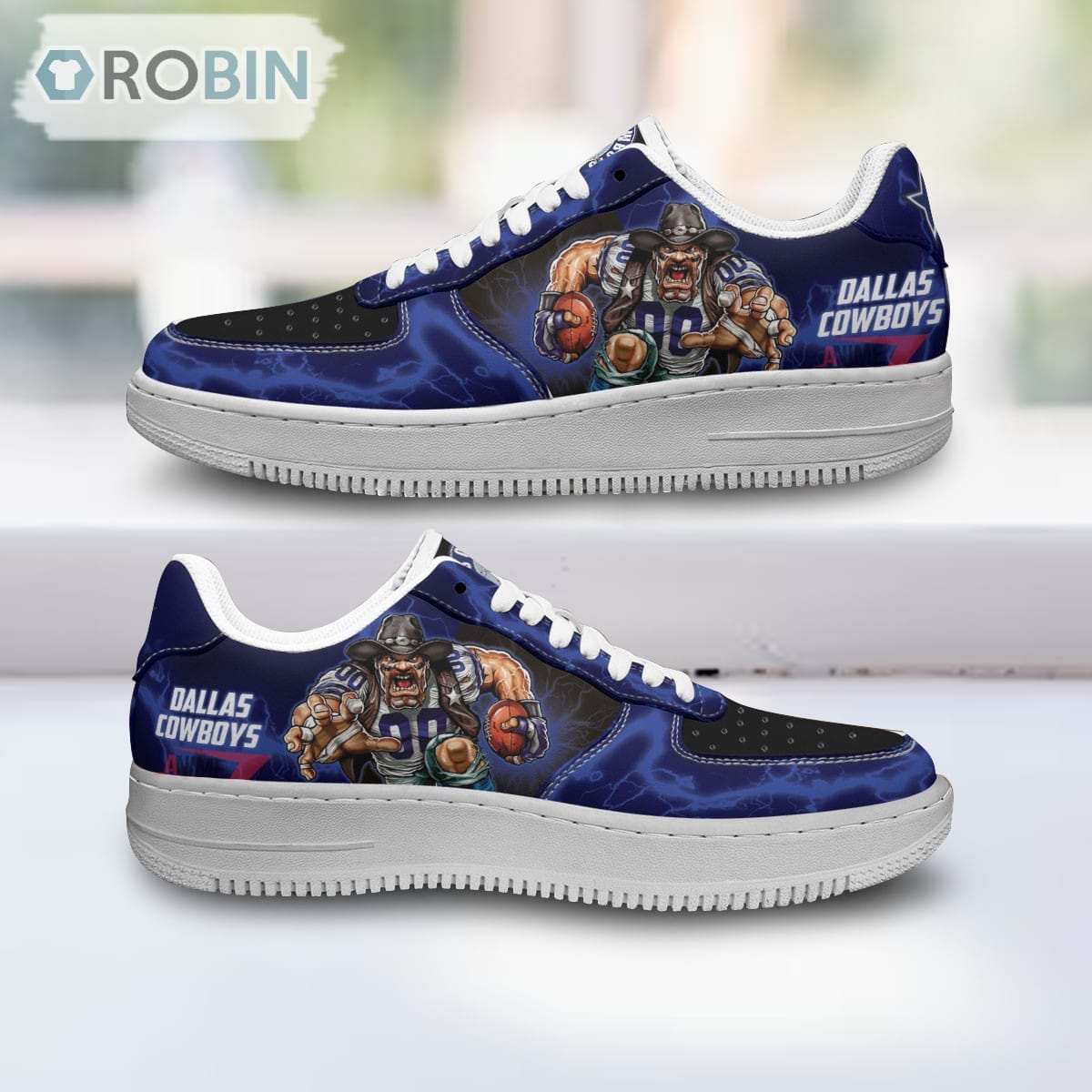 Dallas Cowboys Air Sneakers Mascot Thunder Style Custom Nfl Sport Shoes For Men Women