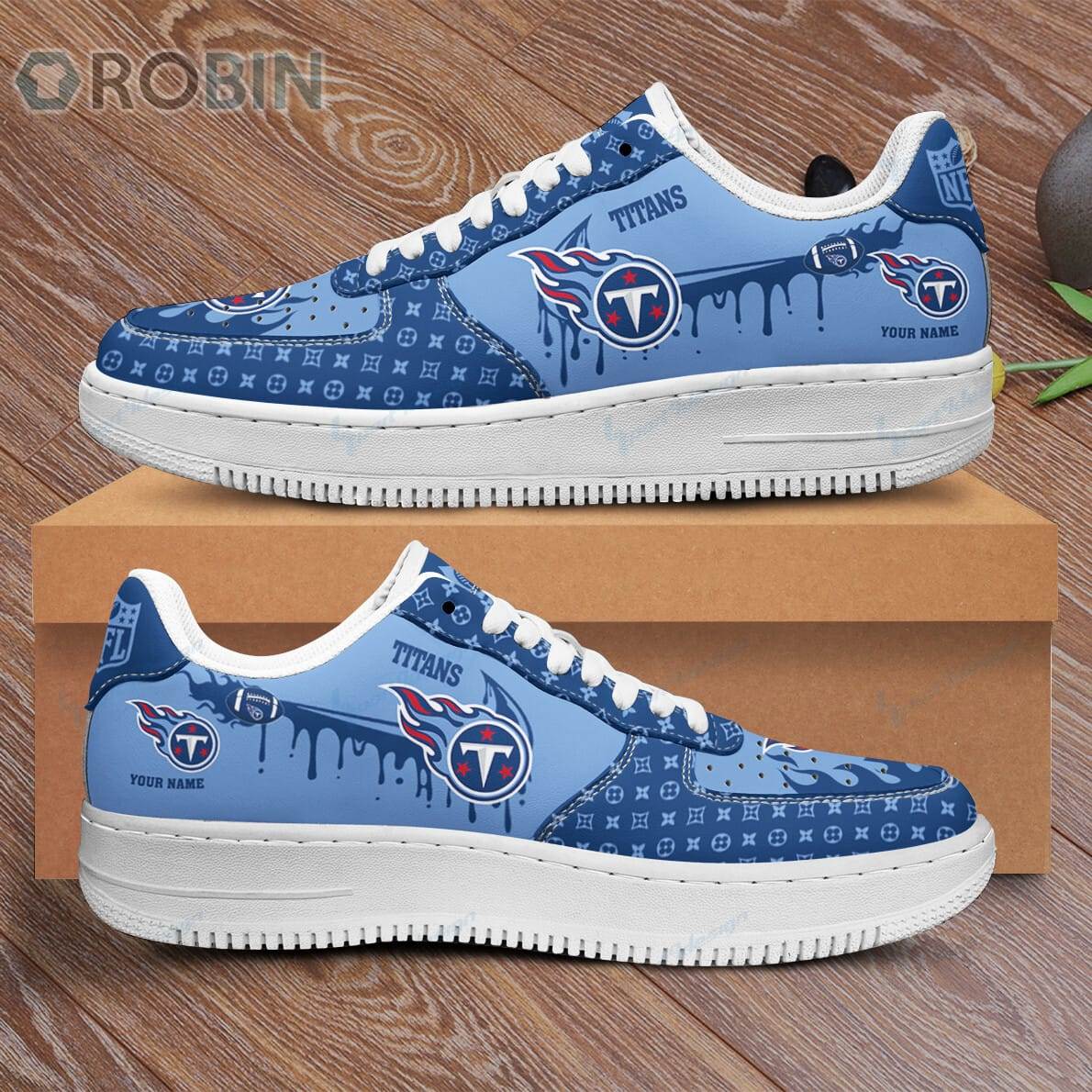 Tennessee Titans Louis Vuitton Pattern Custom Name Air Force 1 Shoes For Men Women
