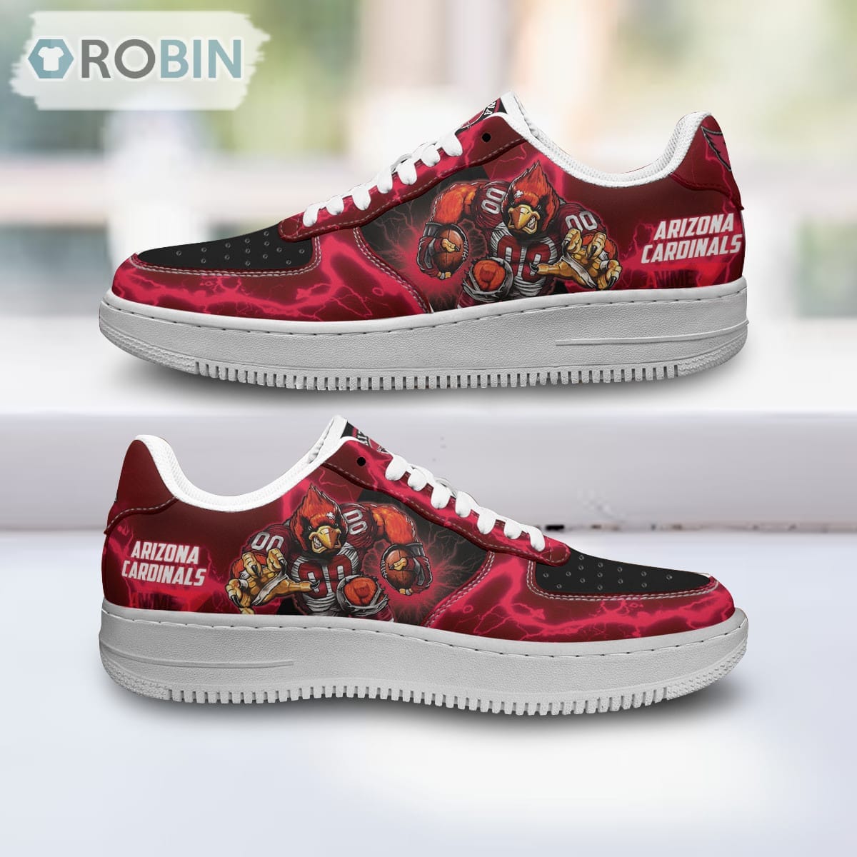 Arizona Cardinal Air Sneakers Mascot Thunder Style Custom Nfl Sport Shoes For Men Women