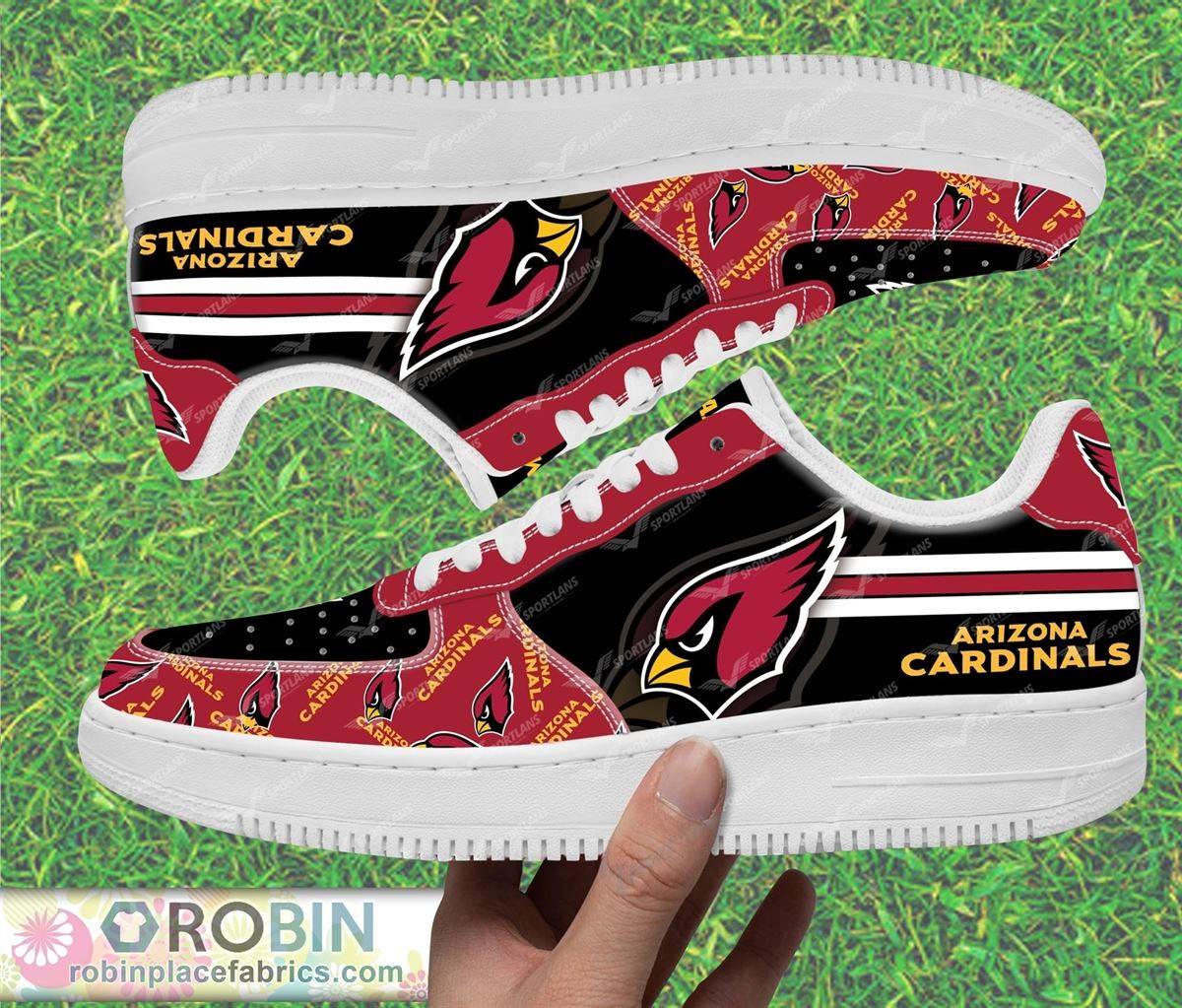 Arizona Cardinals Nfl Custom Name Air Force 1 Shoes For Men Women