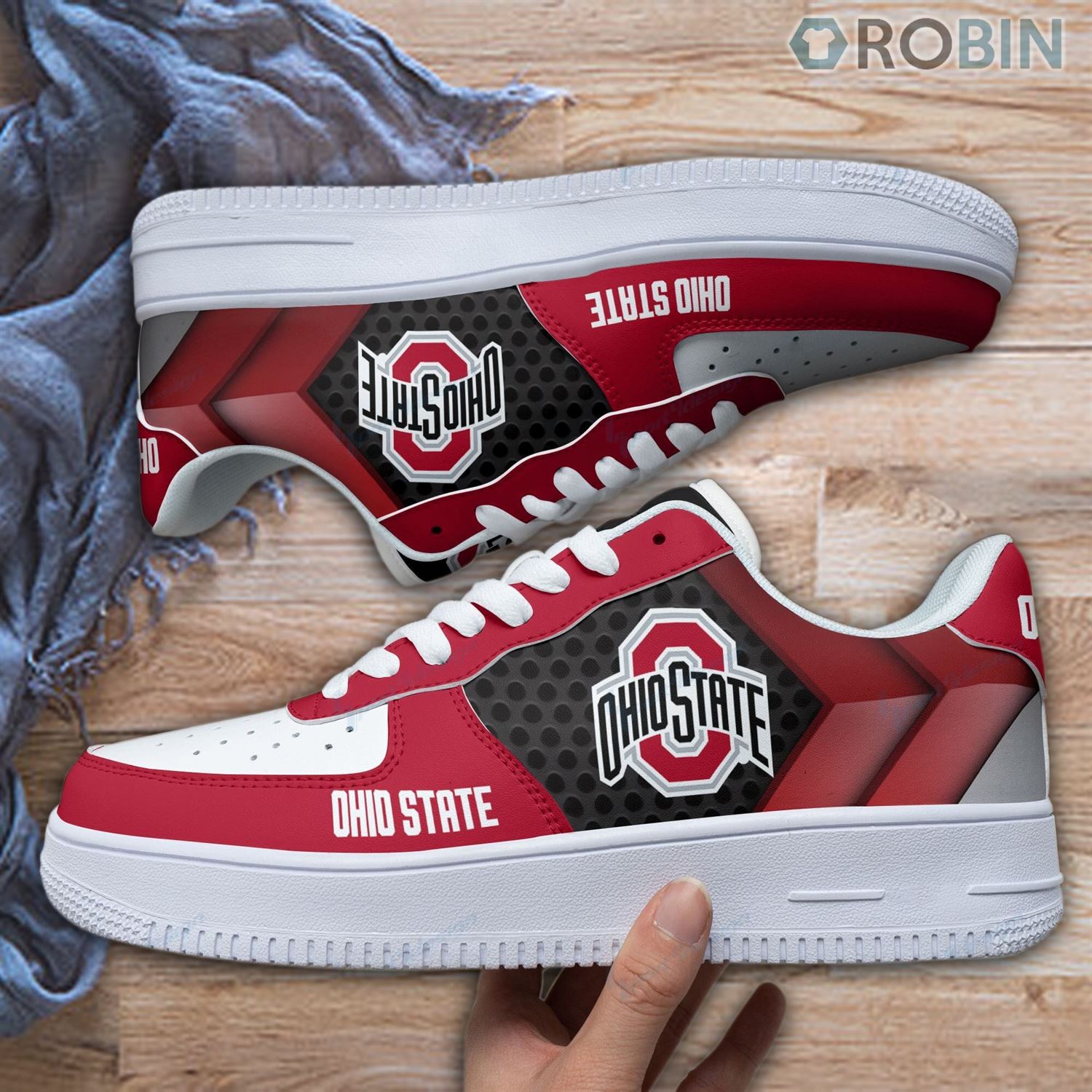Ohio State Buckeyes Air Force 1 Shoes Rb12219 For Men Women