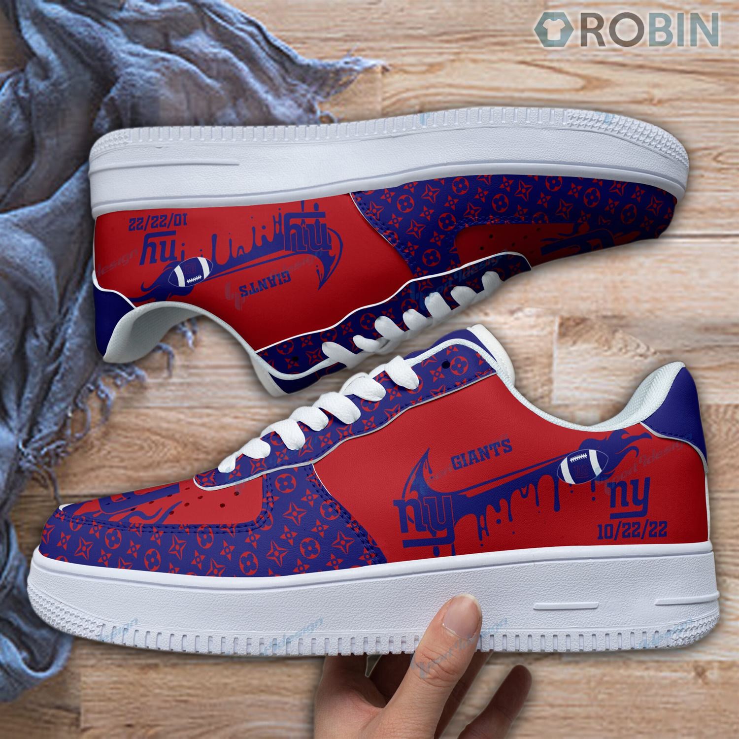 New York Giants Air Force 1 Shoes Rb12B For Men Women