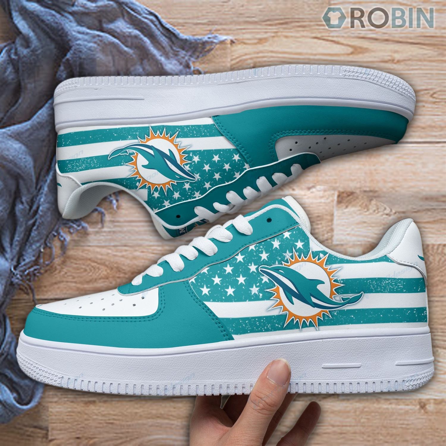 Miami Dolphins Air Force 1 Shoes Rb12217 For Men Women