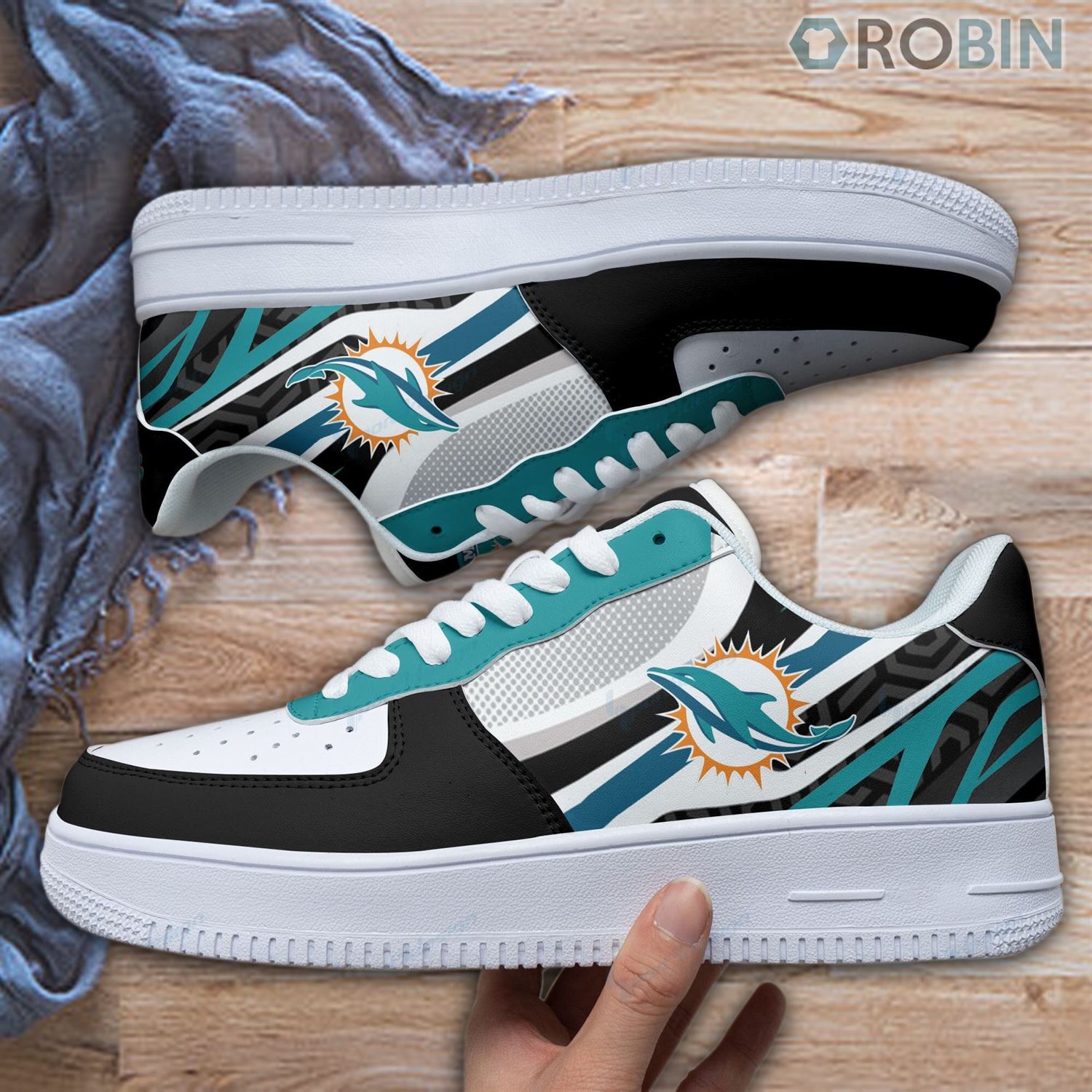Miami Dolphins Air Force 1 Shoes Rb12274 For Men Women