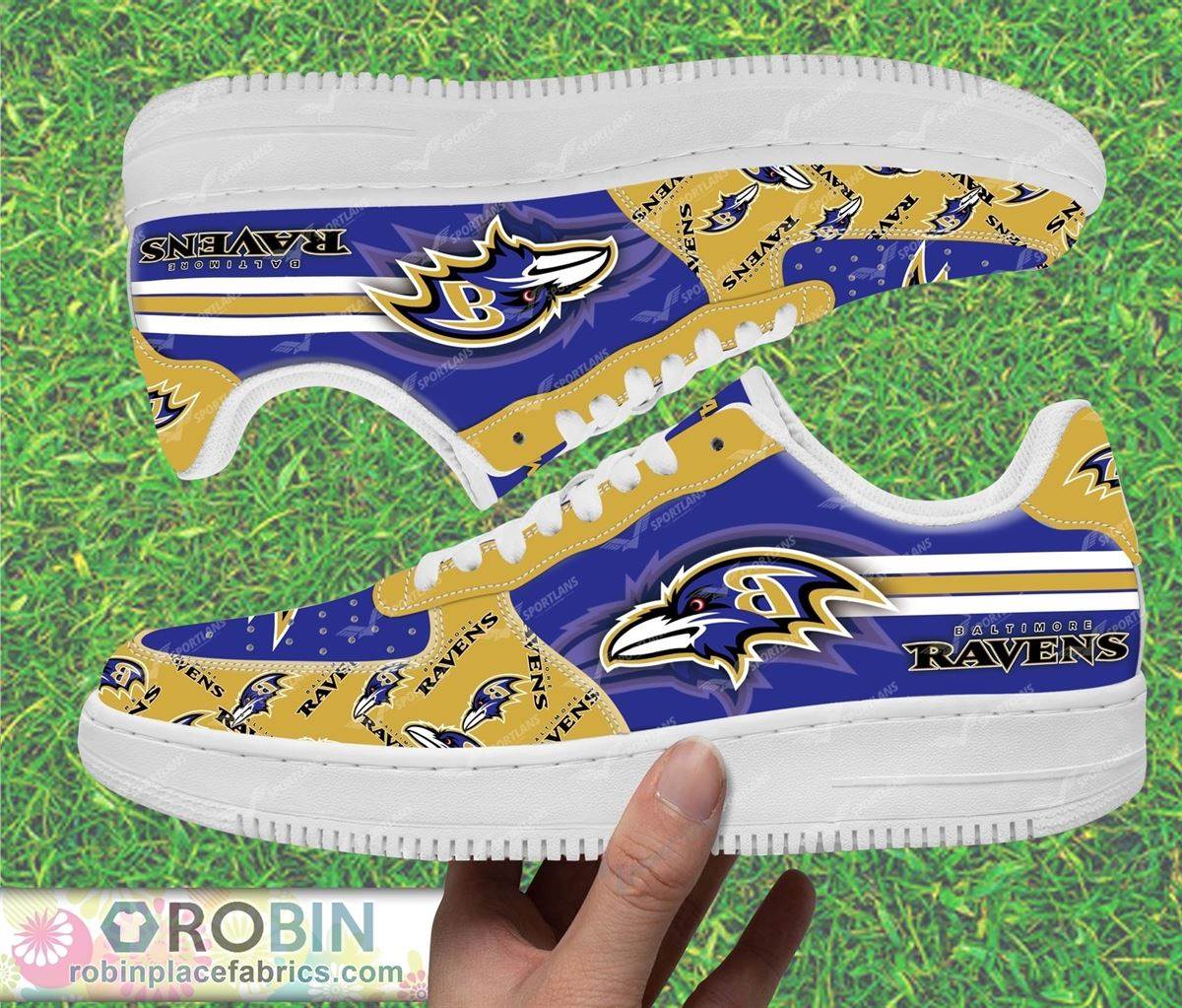 Baltimore Ravens Nfl Custom Name Air Force 1 Shoes For Men Women