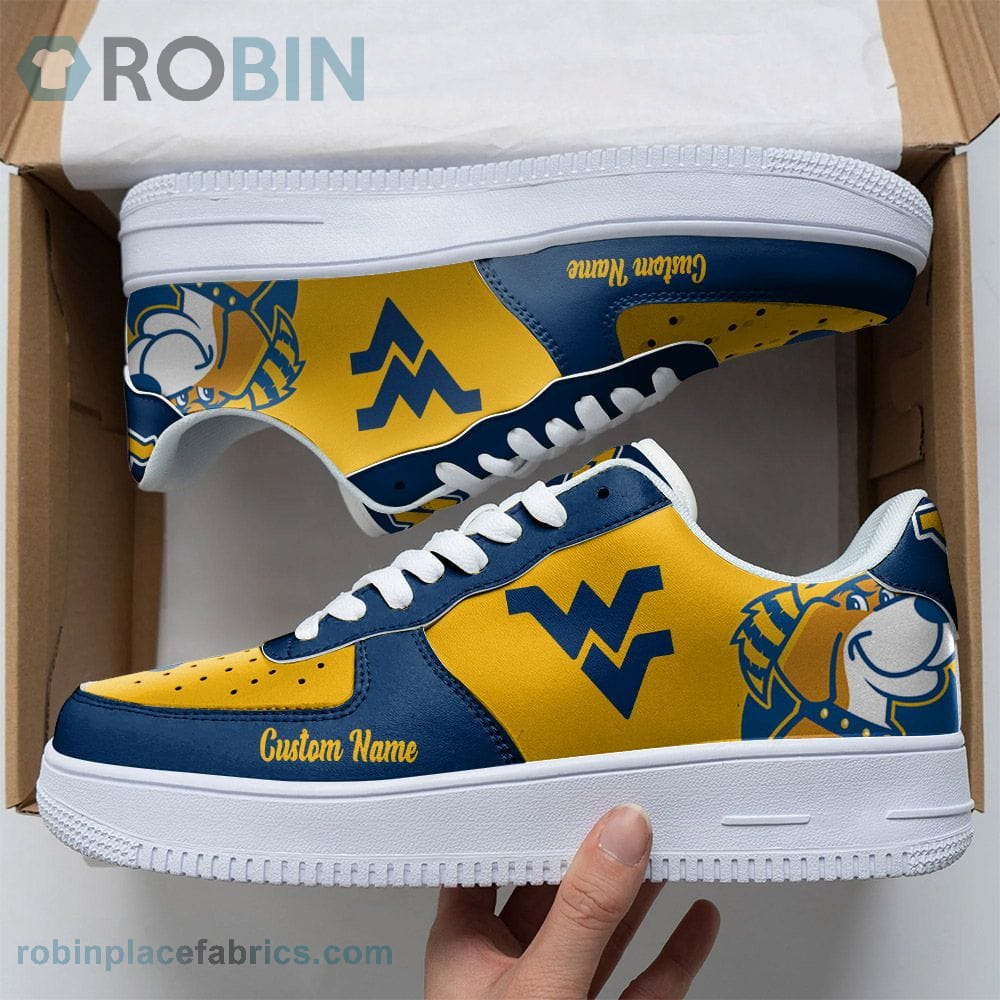West Virginia Mountaineers Mascot Logo Ncaa Custom Name Air Force 1 Shoes For Men Women