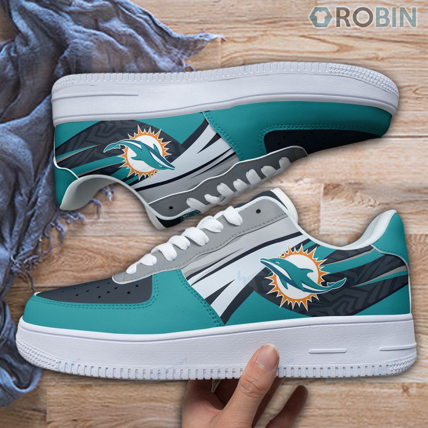 Miami Dolphins Air Force 1 Shoes Rb12223 For Men Women